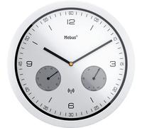Mebus Horloge murale 52826 radiopilotée thermomètre hygromètre 26 cm x 42 mm blanc