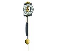 Horloge murale, mécanique, à remontoir de 8 jours, en métal, noire, 62 cm