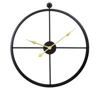 Horloge Murale Métal Loft Industriel Noir Or Aiguilles
