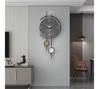 Horloge murale métallique silencieuse - Décoration minimaliste pour le salon, la chambre, le bureau ou la cuisine, noir