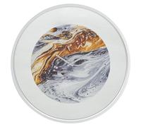 Horloge murale Mirror Grey avec cadran marbré et bord miroir