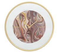 Horloge murale Mirror Mix avec cadran marbré et cadre miroir