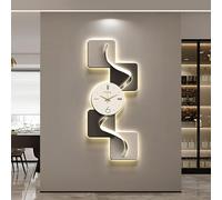 Horloge Murale Moderne 3D au Design géométrique Abstrait, Art LED pour Salon et Chambre, Grand Format avec lumière, décorative pour l'entrée de la Maison (A 24,7 * 59IN)