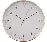 Horloge murale moderne à quartz, 31 cm, blanche et dorée, silencieuse
