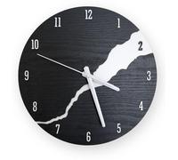 Horloge murale moderne aspect bois, noire, à quartz, silencieuse, décorative