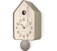 Horloge murale moderne blanche à mouvement à quartz, de forme ronde, facile à lire, pour la chambre, le salon, la cuisine ou le bureau, 9,8 cm de largeur x 37 cm de hauteur