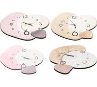Horloge murale moderne - Design Mid-Century - Mouvement à quartz - Porcelaine cristalline et aluminium - Gravure fine - 40 × 37 cm - Or
