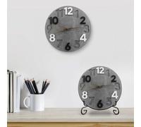 Horloge murale moderne en bois, 30 cm, gris, sobre