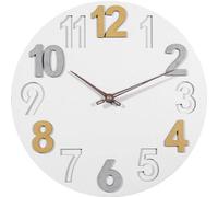 Horloge murale moderne en quartz de 30 cm, blanche, effet 3D