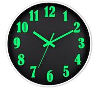 Horloge murale moderne en verre de 30 cm avec lettres lumineuses et fonction veilleuse