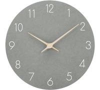 Horloge murale moderne et silencieuse, 25 cm, MDF gris, à piles