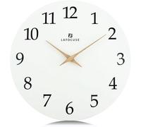 Horloge murale moderne et silencieuse en MDF blanc de 30 cm, fonctionnant à piles