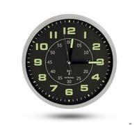 Fishtec - Horloge Murale Moderne - Fond Noir Grands Chiffres Aiguilles Colorées Double Cadran Lisible Radiopilotée RCC Ø30 Cm