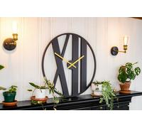 Horloge murale moderne noire et dorée grand diamètre 50 ou 70 cm couleur et taille : Or Ø 70cm