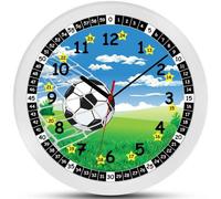 Horloge murale moderne pour enfants, bleue/verte, 30 cm