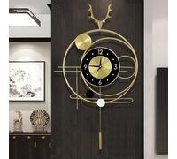 Horloge murale moderne silencieuse dorée avec pendule pour le salon