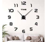 Horloge murale moderne XXL, horloge murale décorative silencieuse, autocollant miroir pour la maison, les restaurants, les hôtels et les bureaux
