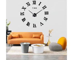 Horloge murale moderne XXL, noire, décorative