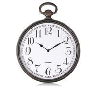 Horloge gousset murale ø 30 cm - noir cuivré vintage