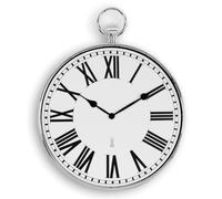 Horloge murale - montre gousset style vintage - radio-pilotée 30 cm silver