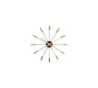 Horloge murale NexTime en acier inoxydable XL Plug Inn dorée, 58 cm