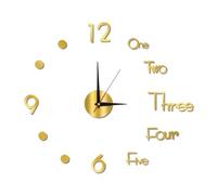 Horloge murale nightlight, horloge murale fonction nightlight décoration sans cadre lumineux silencieux chambre à coucher horloge murale 3D sans cadre décoration de bureau horloge murale (40cm or)