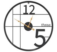 Horloge murale noir Ø50 cm fer