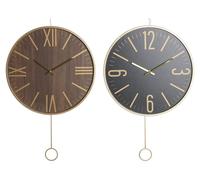 Horloge murale, noire, 40x4x40 cm, en fer/MDF, style classique, affichage analogique