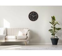 Horloge murale noire et cuivrée en métal Ø 40 cm couleur : Noire