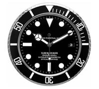 Horloge murale - Nosheir - Submariner - Affichage du calendrier - 34x34x5 cm - Acier inoxydable - Pile AA5 - Noir