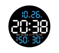 Horloge murale numérique - 10 pouces - LED - Température - Humidité - Date