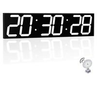 Horloge murale numérique 27 pouces, synchronisation de l'heure par GPS, alarme, affichage de la température, minuteur
