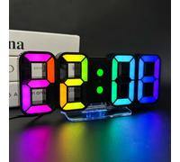 Horloge murale numérique 3D avec écran LED et télécommande