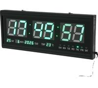 Horloge murale numérique à LED, affichage multifonctionnel, fonctionnement silencieux, et vert, 48cm 18.9inch