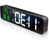 Horloge murale numérique à LED avec température et date, 1 pièce