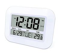 Horloge murale numérique à piles LCD simple température calendrier date jour bureau