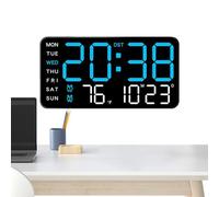 Horloge Murale Numérique à Piles LED Grand Multifonction Décoratif Maison | Horloge Pour Chambre Pour Chambre Bureau Dortoir Camping-Car Garage Extérieur Terrasse Piscine Salle de Sport