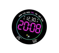 Horloge Murale numérique avec Affichage LED, Horloge Murale électrique avec température Automatique DST, Date, réveils LED filaires, réveils numériques pour Chambres à Coucher