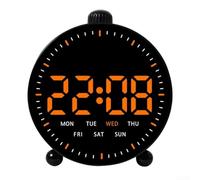 Horloge murale numérique avec télécommande, affichage LED indiquant l'heure, la date et la température intérieure, matériau ABS pour la maison, le bureau, la salle de sport, la salle de classe, rouge