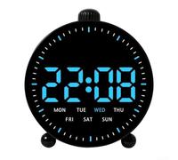 Horloge murale numérique avec télécommande, affichage LED indiquant l'heure, la date et la température intérieure, matériau ABS pour la maison, le bureau, la salle de sport, la salle de classe, rouge