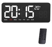 Horloge murale numérique avec Wi-Fi, 3 niveaux de luminosité, écran couleur et télécommande