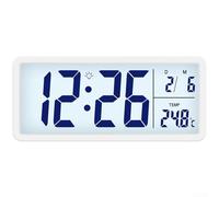 Horloge murale numérique contemporaine avec design nordique et affichage intégré de la température et de l'humidité (blanc)