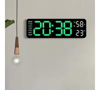 Horloge murale numérique de 9 pouces, alimentée par USB, température, humidité, semaine, variateur automatique, horloge de table DST, horloge électronique LED 12/24H, réveil WG