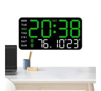 Horloge murale numérique - Fonctionnement à piles - Multifonctionnel | Réveil numérique pour bureau, dortoir, garage, extérieur, terrasse, piscine, gym, école, maison, chambre d'enfant, crèche
