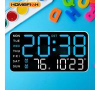 Horloge murale numérique intelligente géante | Un écran pour contrôler la date du temps-température, la technologie domestique tire plein! orange