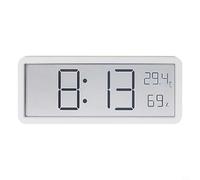 Horloge murale numérique LCD Affichage de l'heure Température Humidité Date Changement automatique de l'heure d'été Blanc 20,2 x 8 x 2 cm USB ou AAA Fonctionnement à piles Montage sur bureau et mural