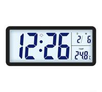 Horloge Murale Numérique LCD avec Température Humidité(Black) | pour affichage LCD large, pour temps pour précis, température et humidité en pour temps réel, pour idéal salon chambre
