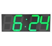 Horloge murale numérique LED - Grand affichage - Télécommande - 45x16 cm - 142 LED - Noir