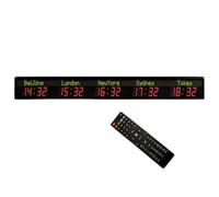 Horloge Murale numérique LED Rouge à 5 Villes pour la Maison et Le Bureau