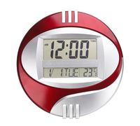 Horloge Murale Numérique LED Rouge, Grand Écran, Alarme et Température